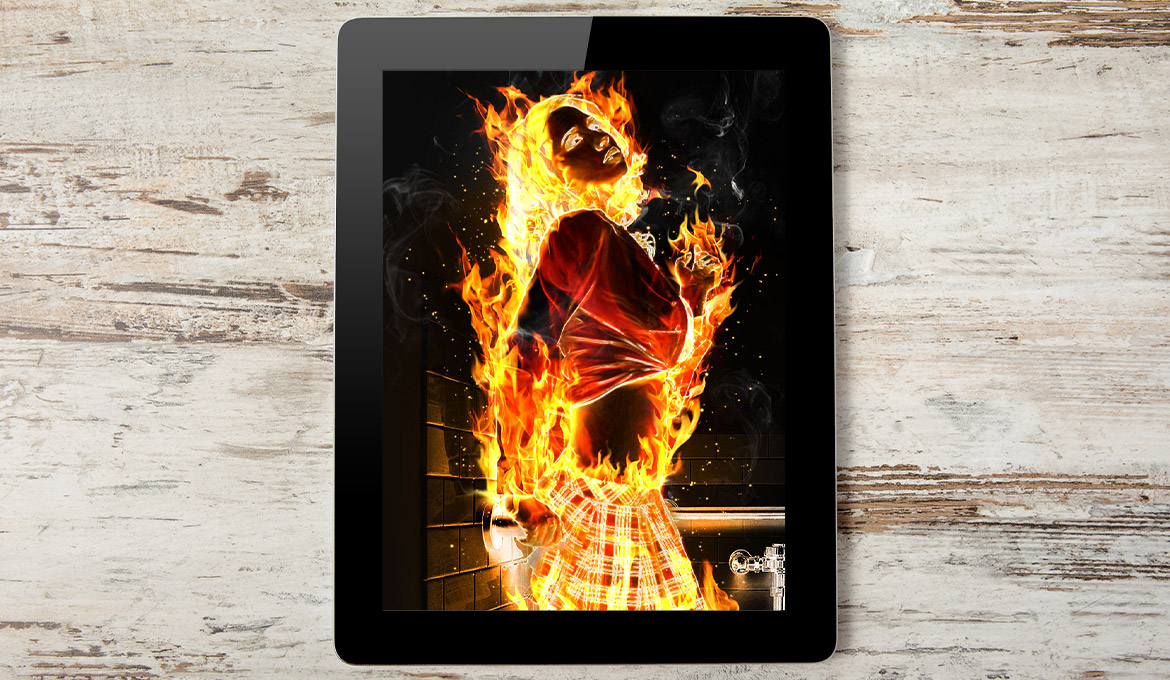 Fire Model Photomanipulation